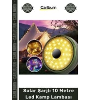 #KampLambası Dış Mekan Su Geçirmez Güneş Enerjili Taşınabilir Aydınlatma Solar Şarjlı 10 Metre Led K