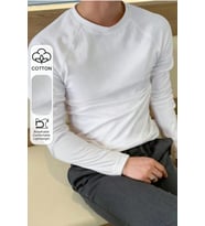 Erkek Slim Fit Uzun Kollu Bisiklet Yaka Likralı Pamuk Tişört