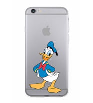 Apple iPhone 6S Plus Uyumlu Kamera Korumalı Tıpalı Kapak Donald Duck TasarımlıŞeffaf Kılıf