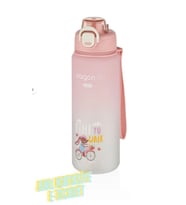 Vagonlife 800 ml Figürlü Su Matarası Çift Kullanım Pipetli Ve Rahat İçim Sticker Hediyeli (Pembe)