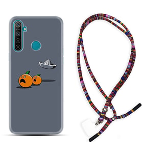 Realme 5i 5 Pro 6i 7 Pro 8 Kılıf Boyun Asklı Rasta Silikon Orange Escape 1374