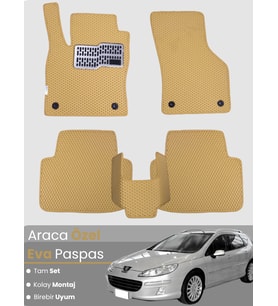 PEUGEOT 407 STATİON WAGON (2004-2010) Uyumlu EVA Paspas Tam Set–Araca Özel,Oto Paspas
