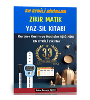 En Etkili Zikirler YAZ-SİL Kitabı (Silinebilir Kalem, Zikir Matik ve Aylık Çetele İlaveli)