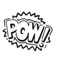Pow Araba Sticker siyah 17x14 CM (Siyah)