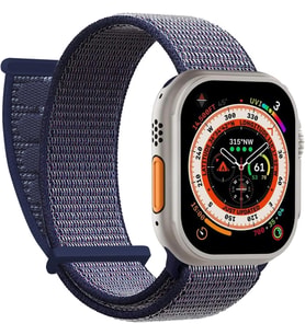 Apple Watch Series 8 45mm için Kordon Hasırlı Woven Lacivert [Watch Series 8 45mm ile Uyumlu Kordon - Lacivert]