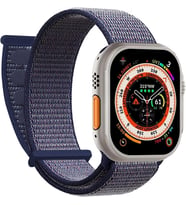 Apple Watch Series 8 45mm için Kordon Hasırlı Woven Lacivert [Watch Series 8 45mm ile Uyumlu Kordon - Lacivert]