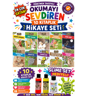 3.Sınıf Öğretmen Tavsiyeli Okumayı Sevdiren 48 Sayfa 10 Kitaplık Hikaye Seti-3 (Slime Set Hediyeli)