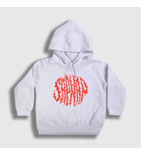 Presmono Unisex Çocuk Beyaz Sapnap V2 Flame Alev Ateş Minecraft Kapüşonlu Sweatshirt 504251tt (Beyaz)