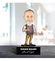 Kişiye Özel İlham Kaynağım Babam Karikatürlü Biblo
