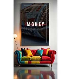 MONEY THE WORLD'S BEST PARFUME Ev Duvar Salon Güzellik Salonu Ofis Dükkan Dekarasyon kanvas tablo (Çok Renkli)