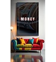 MONEY THE WORLD'S BEST PARFUME Ev Duvar Salon Güzellik Salonu Ofis Dükkan Dekarasyon kanvas tablo (Çok Renkli)