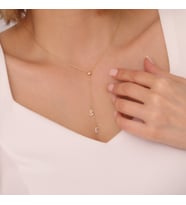 Vaoov 925 Ayar Gümüş İki Harfli Sallantılı Kolye (Gold)