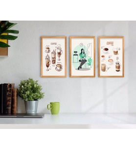 BK Home Coffee Tasarımlı Dekoratif 3’lü Retro Ahşap Tablo-9