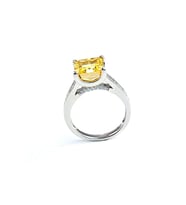 Sky Diamond Yellow Sitrin Taşlı 925ayar Gümüş Üzerine Altın Kaplama Ice cut kesim tek taş yüzük
