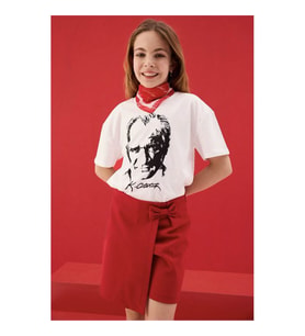 Defacto Atatürk Baskılı Beyaz Kız Çocuk T-Shirt G9912A8/WT34