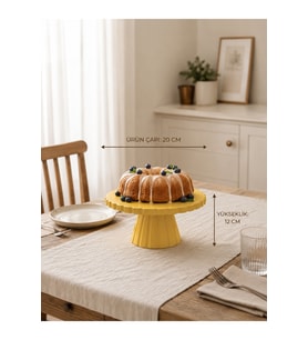 Ayaklı Çizgili Stand Pembe Cupcake Ve Sunım Standı 17 cm