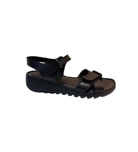 Neon AKM-026 Kadın Siyah Hakiki Deri Sandalet