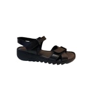 Neon AKM-026 Kadın Siyah Hakiki Deri Sandalet