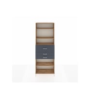 Arges Dolap 4 Raflı 3 Çekmeceli 88x30x243 Çam-Antrasit