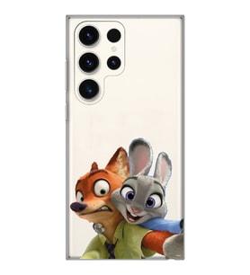 Samsung Galaxy S23 ULTRA Uyumlu Zootropolis Judy & Nick Tasarımlı Şeffaf Telefon Kılıfı