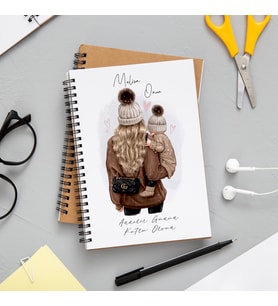 Anneler Günün Kutlu Olsun Anne - Oğul Baskılı Defter Kişiye Özel