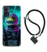 Infınix Hot 12 Kılıf Resimli Boyun Askılı İpli Desenli Silikon Series Space 1854