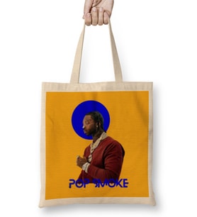 Pop Smoke Art Gift Bez Çanta Uzun Saplı