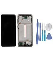 Tkgz - Samsung Galaxy A33 5G SM-A336 Uyumlu Lcd Ekran Dokunmatik - A - Kalite ÇITALI SİYAH + TAMİR SETİ