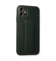 İphone 12 Kılıf Co Deri Standlı Kapak - Füme