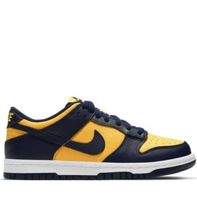Nike Dunk Low GS Leather Unisex Sneaker Hakiki Deri Lacivert Sarı Günlük Spor Ayakkabı