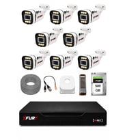 FURY 8 Kameralı 1080P Sesli 6 Warm LED Renkli Gece Görüşlü Güvenlik Kamera Sistemi 500GB 1606