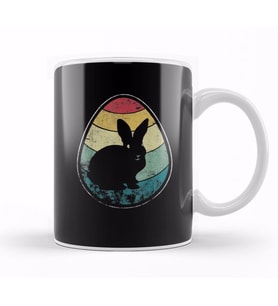 Retro Vintage Bunny Egg Happy Easter Kupa Bardak Porselen