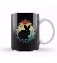 Retro Vintage Bunny Egg Happy Easter Kupa Bardak Porselen