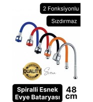 Premium Esnek Spiralli Akrobat Fonksiyonel Batarya Lavabo Musluk Borusu Evye Ayarlanabilir Kademeli
