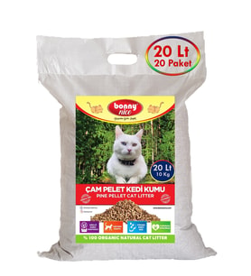 Bonny Nice Doğal Pellet Çam Peleti Kedi Kumu 10 kg 20 l x 20 Paket