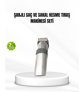 Şarjlı Saç ve Sakal Kesme Makinesi – Paslanmaz Çelik Bıçak, Ayarlanabilir Başlık