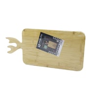 DİKDÖRTGEN AHŞAP BAMBU KESİM PANOSU - KESME TAHTASI GEYİK BOYNUZ FİGÜR SAPLI 22X36CM (5343)