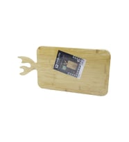 DİKDÖRTGEN AHŞAP BAMBU KESİM PANOSU - KESME TAHTASI GEYİK BOYNUZ FİGÜR SAPLI 22X36CM (5343)