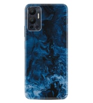 Infınix Hot 12 Kılıf Silikon Desen Özel Seri Blue Zigzag 1687