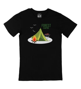Forest Camping Siyah Tişört