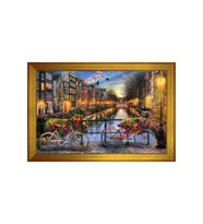 Manzara Temalı Kanvas Tablo 80 x 110 cm Gold Çerçeve