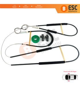 VW Polo MK3 6N1 6N2 1994-2001 2/3 Kapı İçin Elektrikli Ön Sağ veya Sol Kapı Cam Kriko Tamir Seti