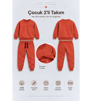 Erkek Çocuk Cepli Sweatshirt ve Jogger Eşofman Altı 2’li Takım Günlük Rahat Çocuk Eşofman Seti Ak125