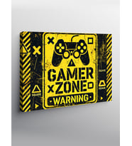 Kanvas Tablo Gamer Uyarı Posteri