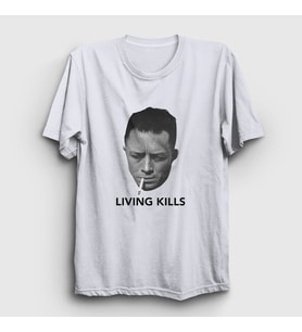 Presmono Unisex Beyaz Living Kills Albert Camus T-Shirt 554051tt