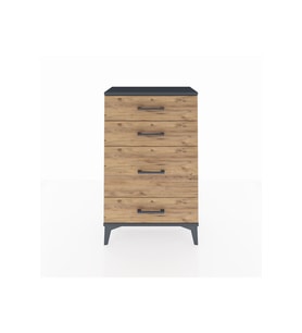 Arges Komodin 4 Çekmeceli 60x30x96 Antrasit-Çam