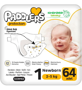Protection Yenidoğan Bebek Bezi 1 Numara (2-5 Kg) 64 Adet Jumbo Paket