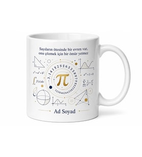 Matematikçiye Hediye Pi Sayısı Geometrik Formül Teorem Baskılı Porselen Kupa Bardak