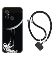 Xiaomi Redmi 12C Kılıf Resimli Boyun Askılı İpli Desenli Silikon Series Astronot 519