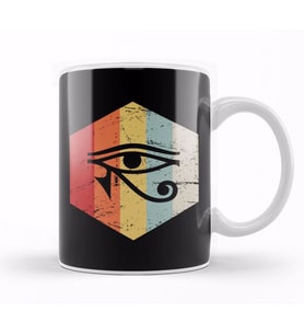 Retro Vintage Egyptian Eye Of Horus Kupa Bardak Porselen